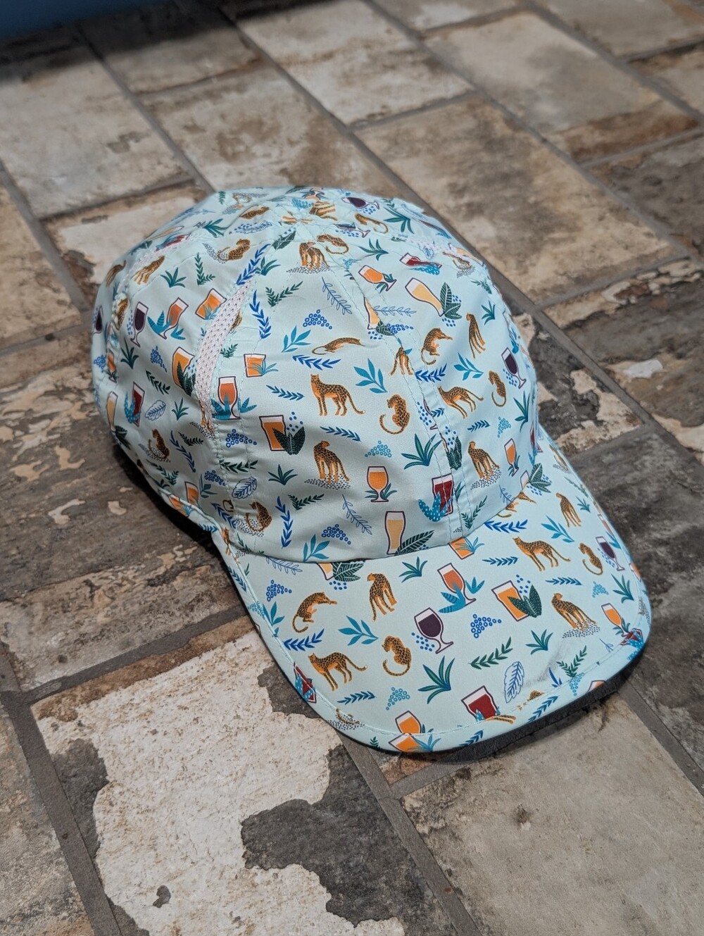 Sprints "Jungle Beer Jags" OG Running Hat - Light Blue Jaguar & Beer Print Cap